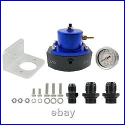 12-880 Adjustable Fuel Pressure Regulator 6an an8 Fitting 1/8 Gauge Port Blue