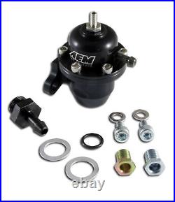AEM Adjustable Fuel Pressure Regulator, Black Anodized, Acura and Honda Offset F