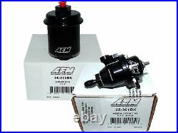 AEM Adjustable Fuel Pressure Regulator + High Volume Filter (25-301BK+25-200BK)