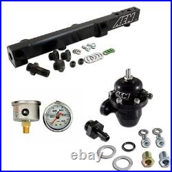 AEM Aluminum Fuel Rail + Adj Fuel Pressure Regulator for 94-01 Acura Integra B18