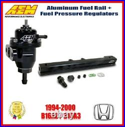 AEM Aluminum Fuel Rail + Adj Pressure Regulator For Honda Civic B16A2 B16A3