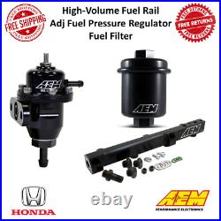 AEM Fuel Rail & Adj Pressure Regulator & Filter Fits Accord Prelude F22 H22 H23