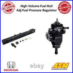 AEM Fuel Rail & Billet Adj Pressure Regulator Fits 96-00 Honda Civic D16Y7 D16Y8