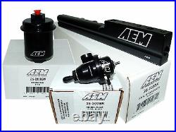 AEM High Volume Fuel Rail + Adj Pressure Regulator + Filter Honda B16A2 B16A3