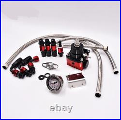 AN6 Adjustable Car Fuel Pressure Regulator with Gauge and hose kit