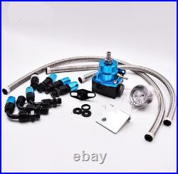 AN6 Adjustable Car Fuel Pressure Regulator with Gauge and hose kit