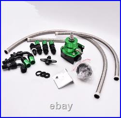 AN6 Adjustable Car Fuel Pressure Regulator with Gauge and hose kit