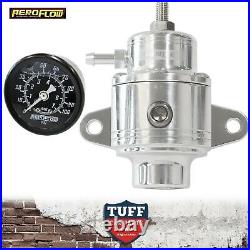 Aeroflow Polished Compact 800hp EFI Fuel Pressure Regulator 30-90psi + Gauge -6