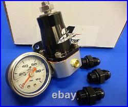 Aeromotive 13130 Fuel Pressure Regulator Gauge Fitting Combo Kit EFI Bypass