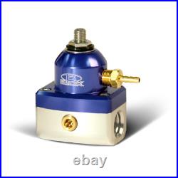 BLOX Racing 2-Port Design Blue/Silver Adjustable Fuel Pressure Regulator -6an
