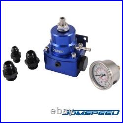 Blue AN8 AN6 Fuel Inject Pressure Regulator Kit With 0-160psi Oil Gauge 8AN EFI