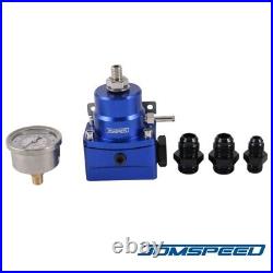 Blue AN8 AN6 Fuel Inject Pressure Regulator Kit With 0-160psi Oil Gauge 8AN EFI