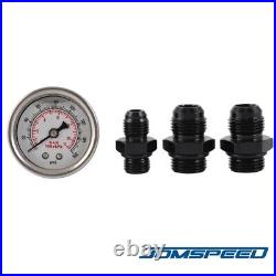 Blue AN8 AN6 Fuel Inject Pressure Regulator Kit With 0-160psi Oil Gauge 8AN EFI