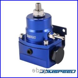 Blue AN8 AN6 Fuel Inject Pressure Regulator Kit With 0-160psi Oil Gauge 8AN EFI