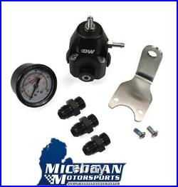 DeatschWerks DWR1000c Fuel Pressure Regulator with 6an Fittings, Bracket & Gauge