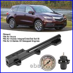 Fuel Pressure Regulator Gauge Fuel Rail Kit For Honda Civic D-series Crx Fpr