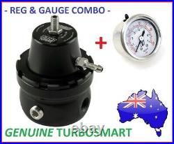 Genuine TURBOSMART Black FPR-800 Fuel Pressure Reg Regulator 1/8 NPT + Gauge