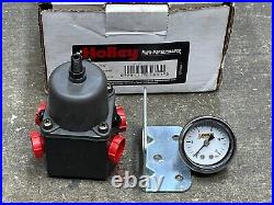 Pressure regulator, Holley, 12-707, 4 outlets, one inlet, 4.5-9 psi, with gauge