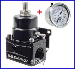 Raceworks EFI Adjustable Fuel Pressure Regulator 3x AN-6 ports+ Turbosmart Gauge