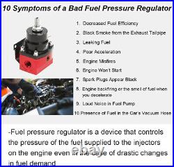 Racing Adjustable Fuel Pressure Regulator Kit Oil 0-100psi Gauge AN6 Fittings CA