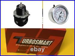 Turbosmart 6AN FPR6 Fuel pressure regulator + gauge Black TS-0404-1022