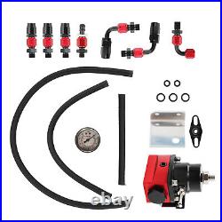 Universal Adjustable Fuel Pressure Regulator Kit Oil 0-160psi Gauge 6AN Fitting