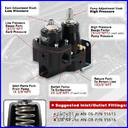 Universal EFI to Carb Dual Stage Fuel Pressure Regulator Kit 3/8 NPT 5-9 PSI