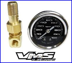 Vms Racing Adjustable Fuel Pressure Regulator Gauge Kit For Mazda Engines Black